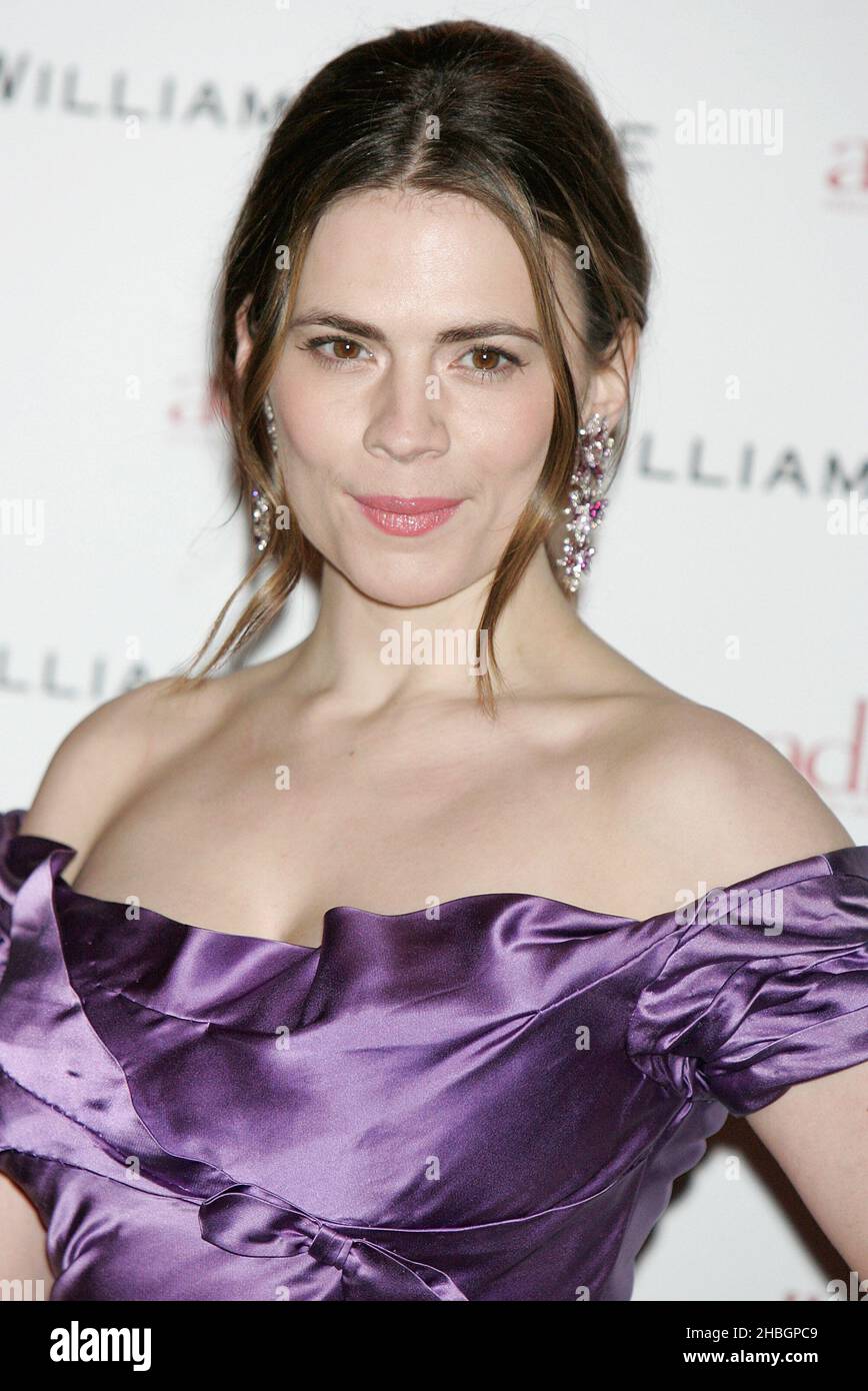 Hayley Atwell partecipa alla cena privata di William Vintage e Gillian Anderson che si tiene presso l'Hansom Hall, St Pancras Renaissance Hotel, Londra Foto Stock