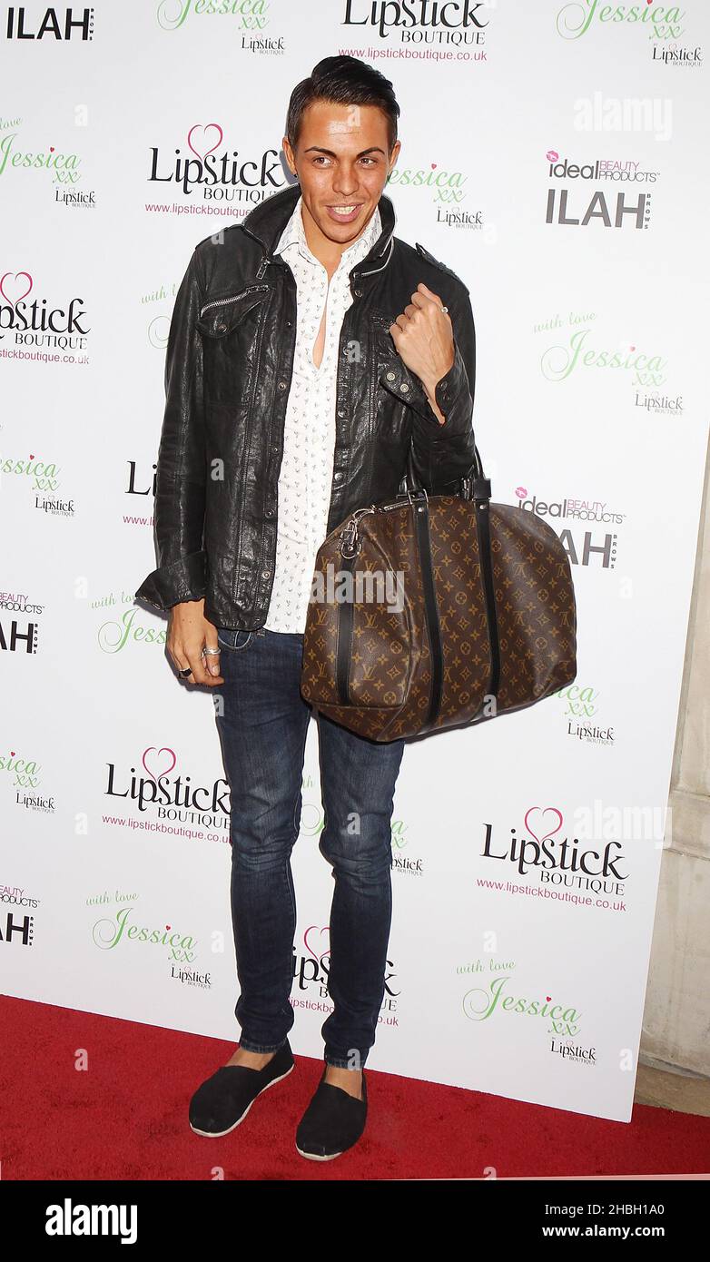 Bobby Norris arrivo al 'Lipstick Boutique' Clothing lancio al Sanctum Soho Hotel, Soho, Londra. Foto Stock