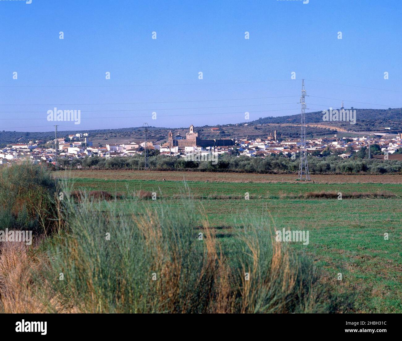 PANORAMICA DE FREGENAL DE LA SIERRA - FOTO AÑOS 90. Ubicazione: ESTERNO. FREGENAL DE LA SIERRA. Badajoz. SPAGNA. Foto Stock