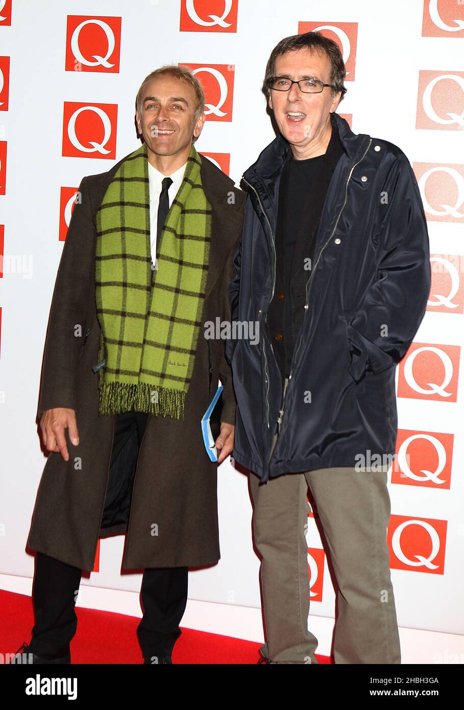 Underworld arriva al Q Awards al Grosvenor Hotel di Londra. Foto Stock