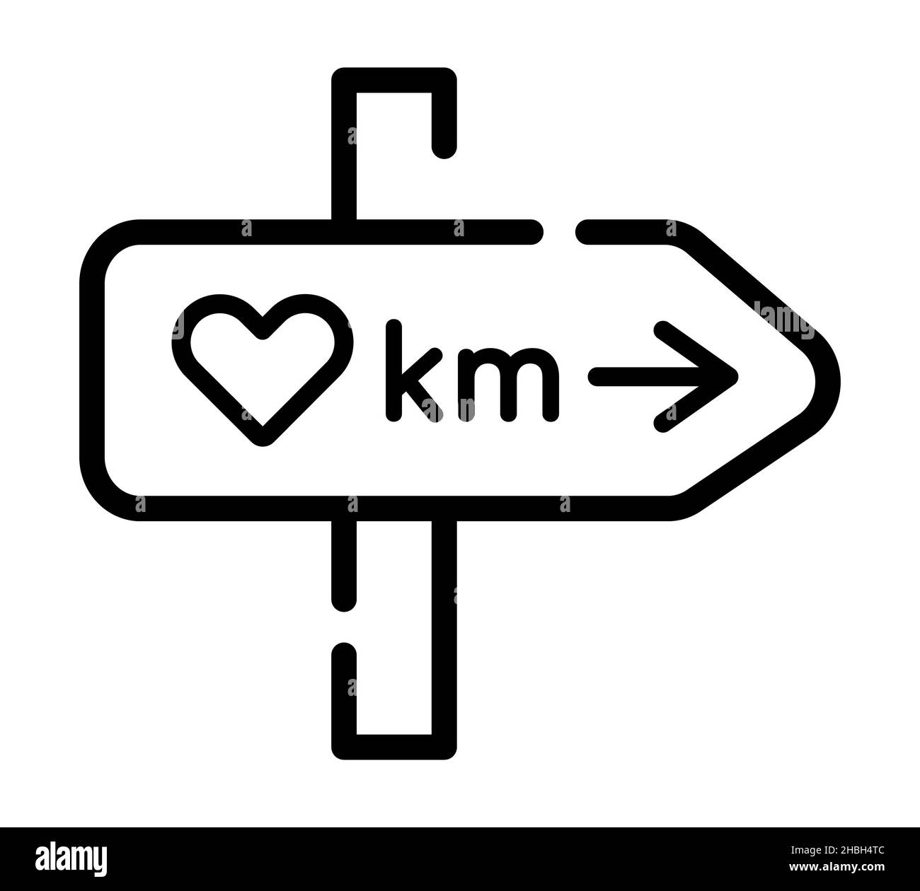 Icona piastra d'amore. Pittogramma a cuore piatto per web. Tratto di linea. Simbolo semplice isolato su sfondo bianco. Vettore icona contorno eps10 Foto Stock