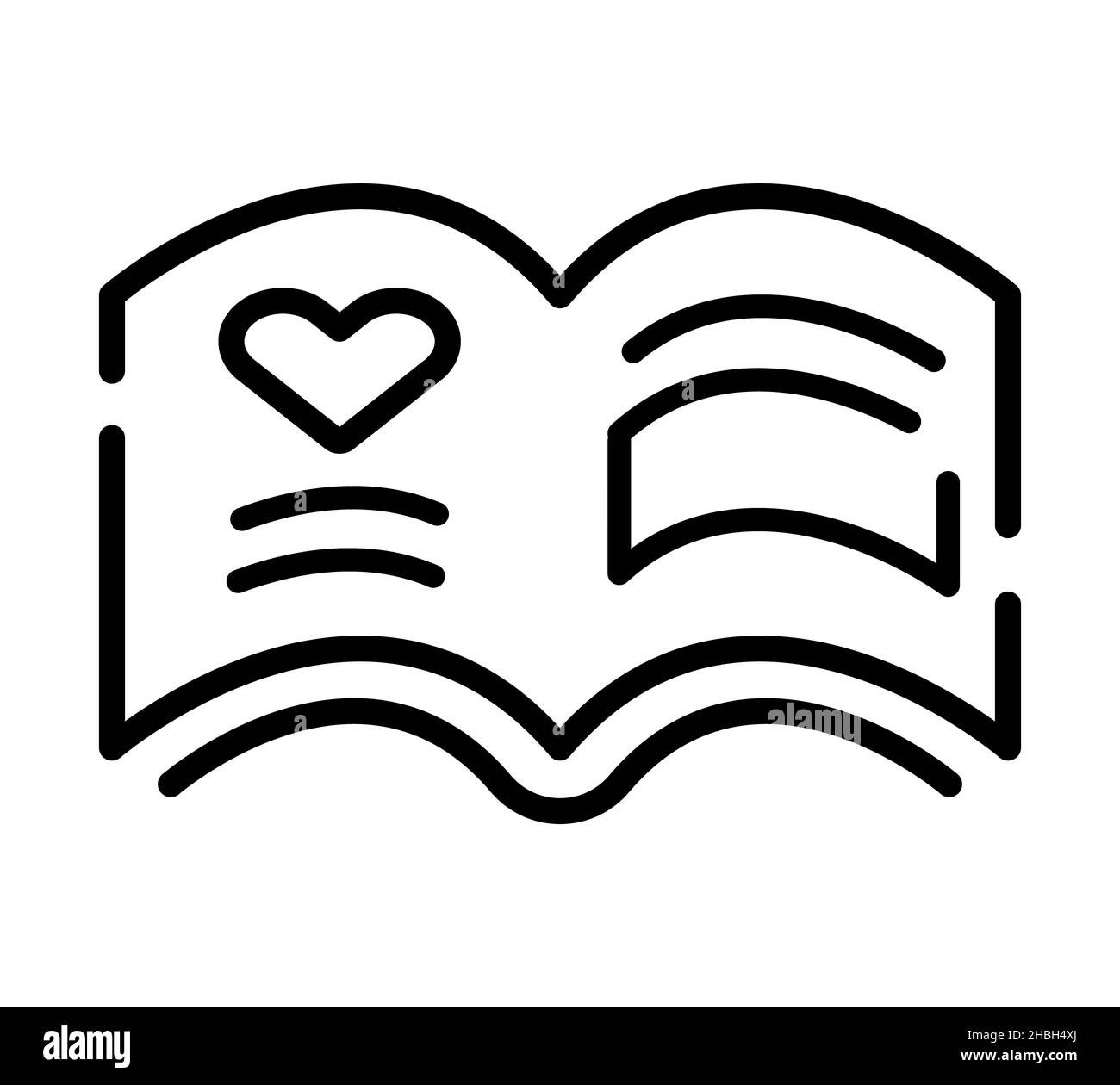 Icona amore. Pittogramma a cuore piatto per web. Tratto di linea. Simbolo semplice isolato su sfondo bianco. Vettore icona contorno eps10 Foto Stock