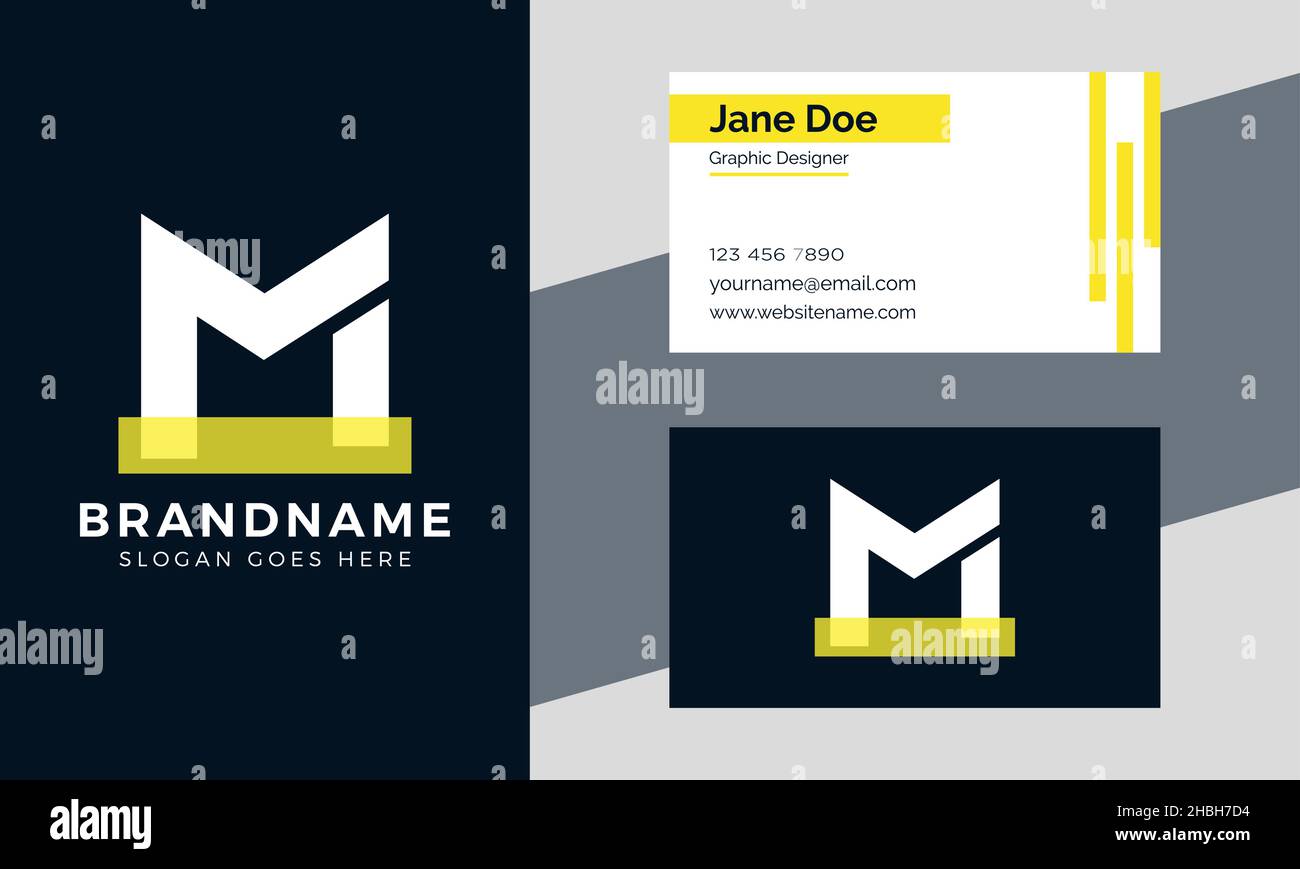 Modello di design del logo della lettera M di branding Abstract Premium Illustrazione Vettoriale