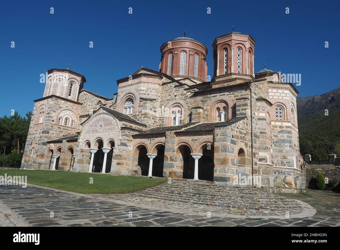 Greco-ortodossi monastero vicino a Kavala, Grecia Foto Stock