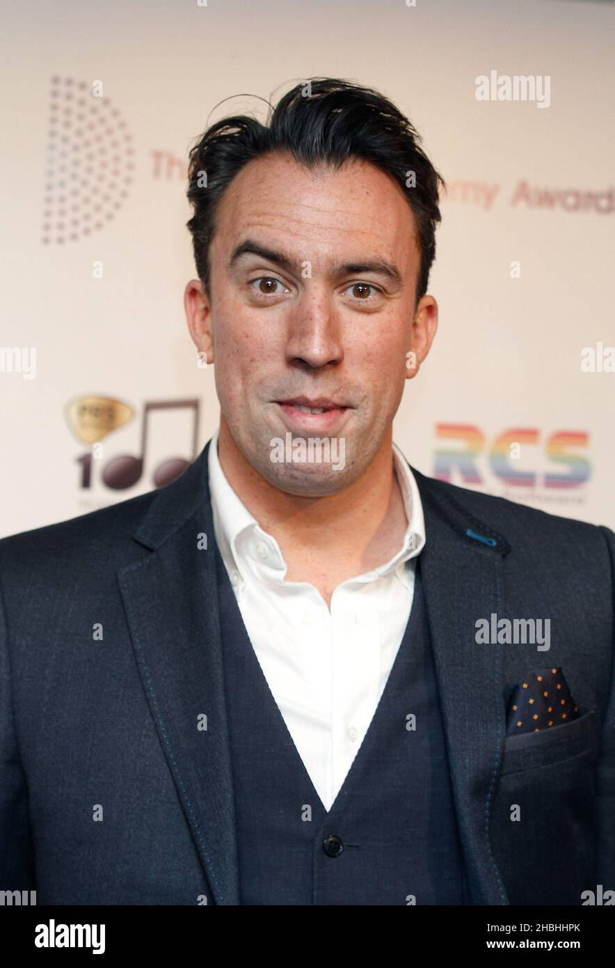 Christian o'Connell partecipa ai radio Academy Awards al Grosvenor House Hotel di Londra. Foto Stock