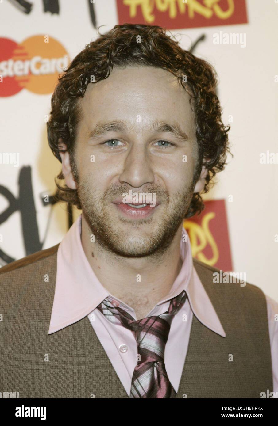 Chris o'Dowd nella sala stampa dei Brit Awards 2006 all'Earls Court, Londra. Foto Stock