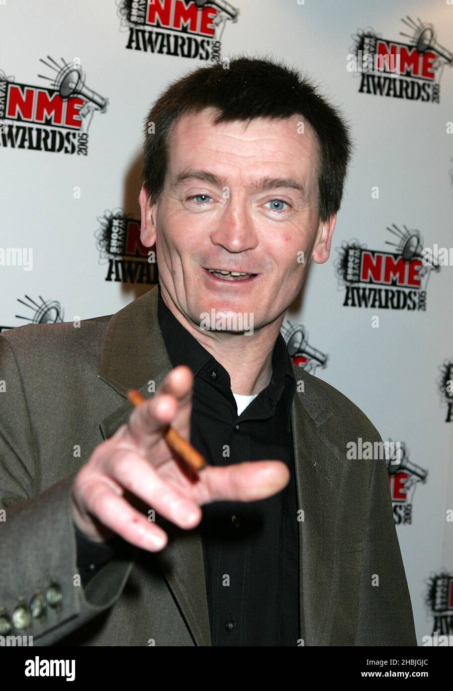 Fergal Sharky arriva agli arrivi interni agli Shockwaves NME Awards 2005 presso il Hammersmith Palais il 17 febbraio 2005 a Londra. Foto Stock