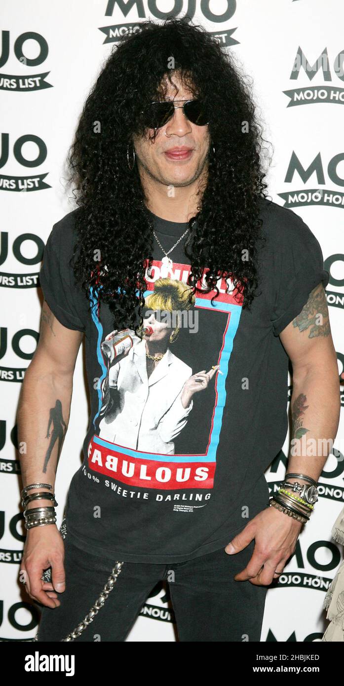 Slash arriva al MOJO Honors List 2005, il secondo premio annuale della rivista musicale, al Porchester Hall di Londra. Foto Stock