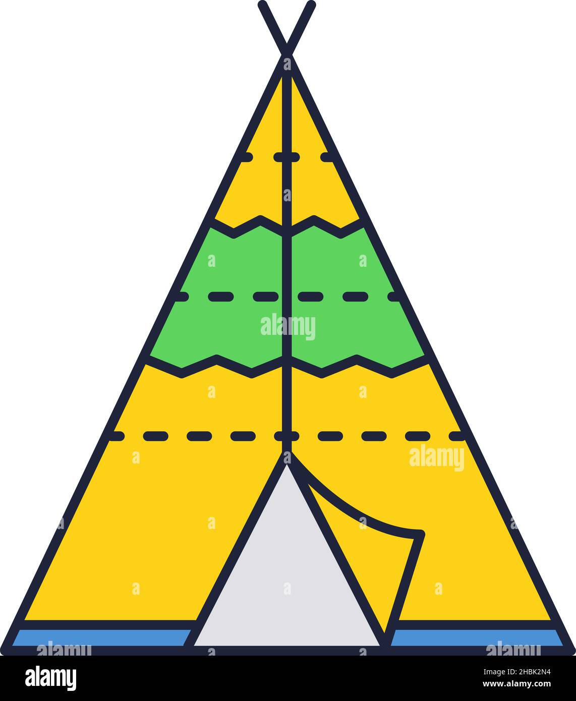 Wigwam tenda vettore indiano teepee casa icona Illustrazione Vettoriale