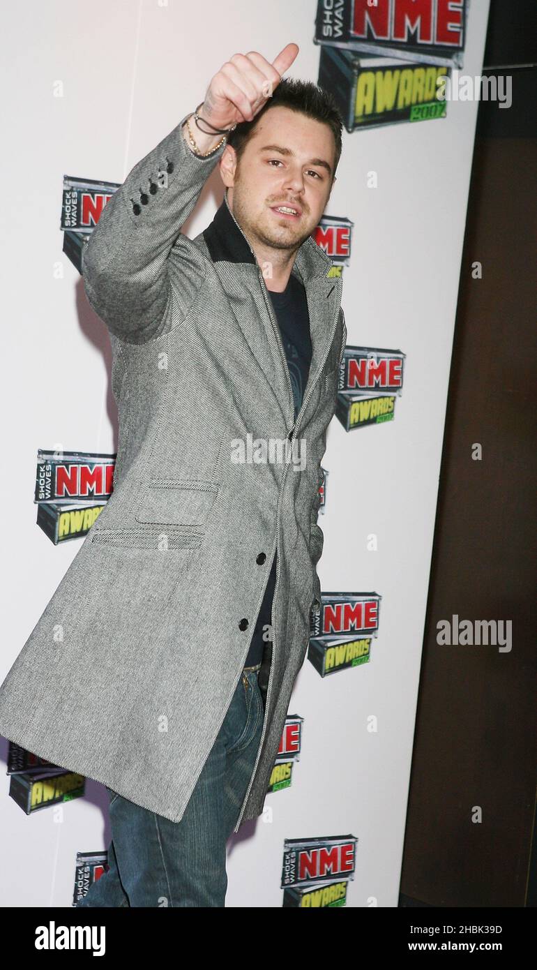 Danny Dyer ha partecipato ai NME Awards al Hammersmith Palais, Londra occidentale, il 01/03/2007. Foto Stock