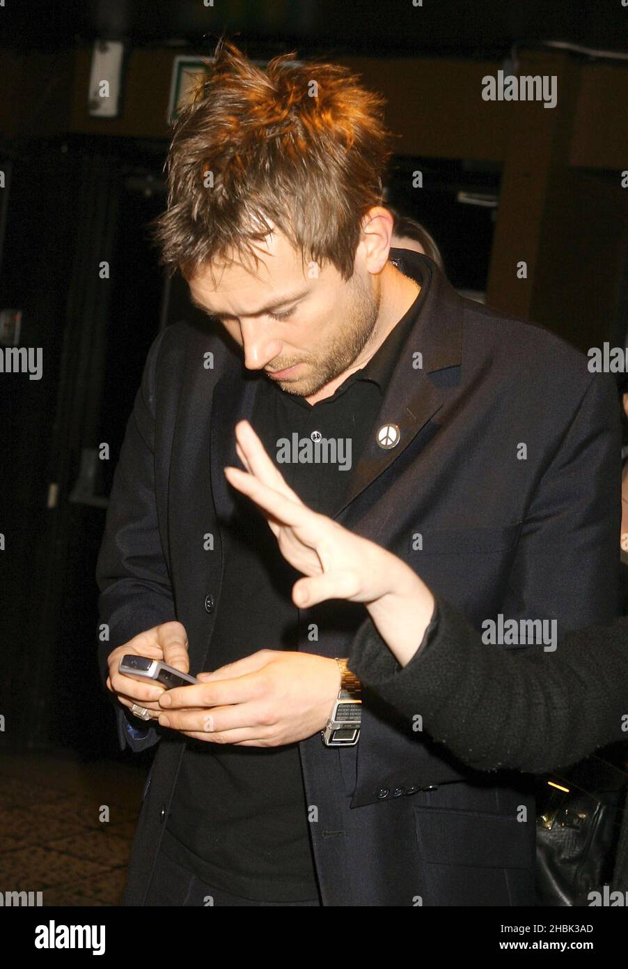 Damon Albarn arriva al NME Awards 2007 presso l'Hammersmith Palais di Londra il 1 marzo 2007. Foto Stock