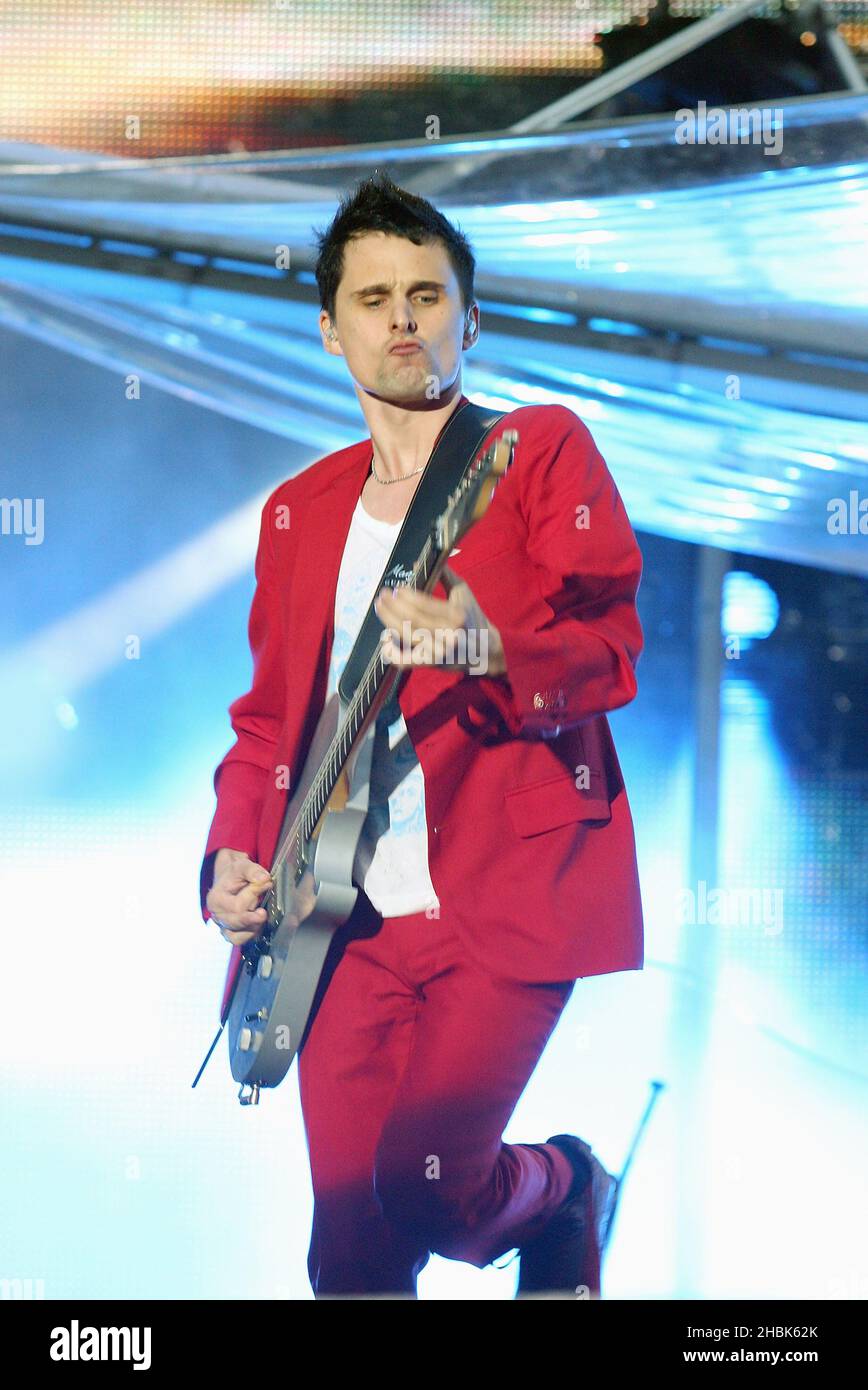 Muse dal vivo in concerto al Wembley Stadium di Londra. Foto Stock