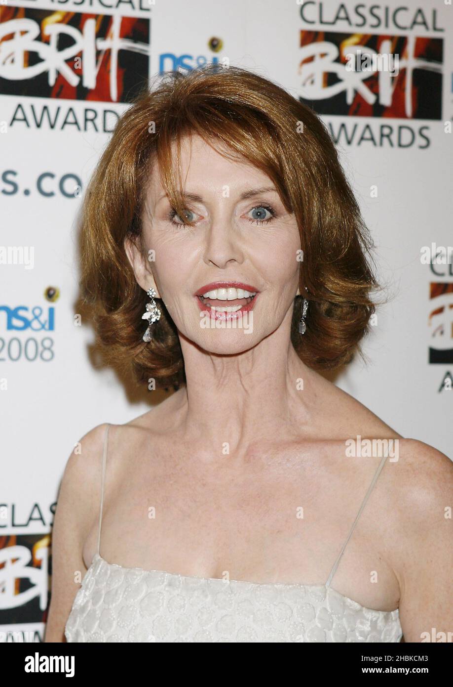Jane Asher durante il Classical Brit Awards 2008, tenuto presso la Royal Albert Hall a ovest di Londra. Foto Stock