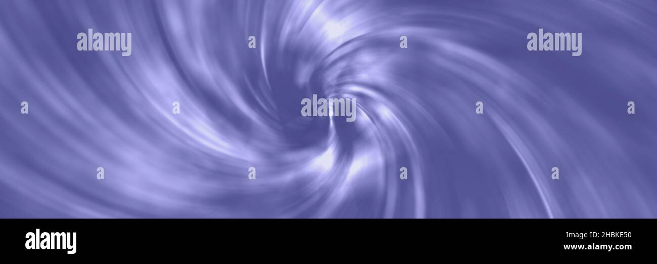 Trendy molto peri concetto di colore dell'anno 2022, viola blu, lavanda spirale vortice morbido sfocato sfondo gradiente astratto. Banner largo, intestazione Foto Stock