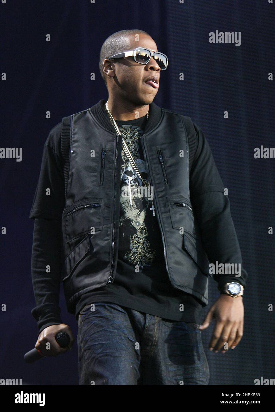 Jay Z titoli il primo giorno del Wireless Festival O2 ad Hyde Park, Londra. Foto Stock