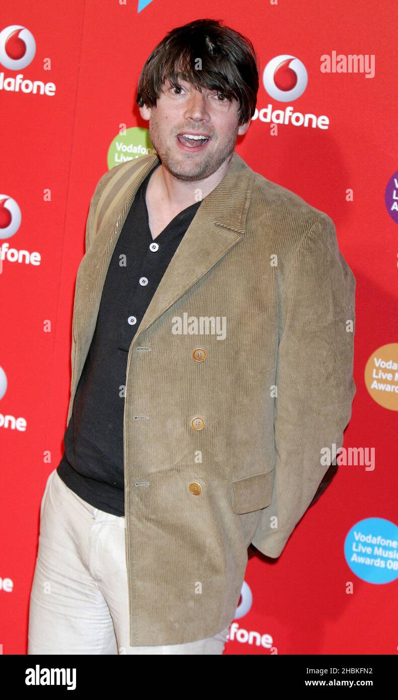 Alex James arriva al Vodafone Live Music Awards presso la Brixton Academy di Londra. Foto Stock