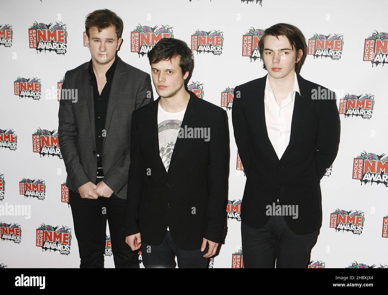 Le bugie bianche arrivano ai NME Awards presso l'Accademia 02 di Brixton, Londra. Foto Stock