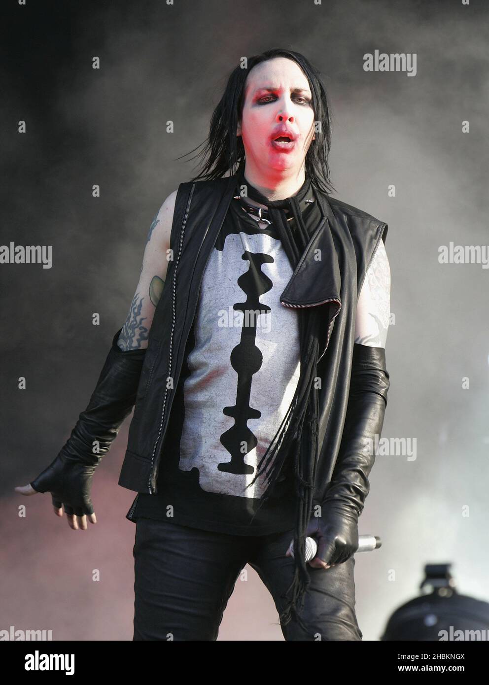 Marilyn Manson suona al Download Festival 2009 al Donnington Park, a Derby. Foto Stock