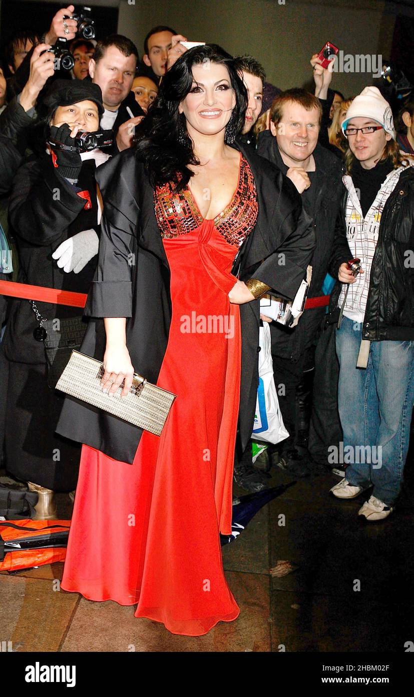 Jodie Prenger arriva al Theatergoer Choice Awards al Prince of Wales Theatre di Londra Foto Stock