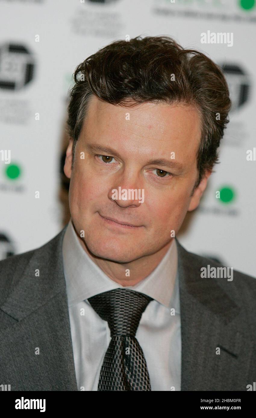 Colin Firth arriva al London Critics' Circle Film Awards presso il Landmark Hotel di Londra. Foto Stock