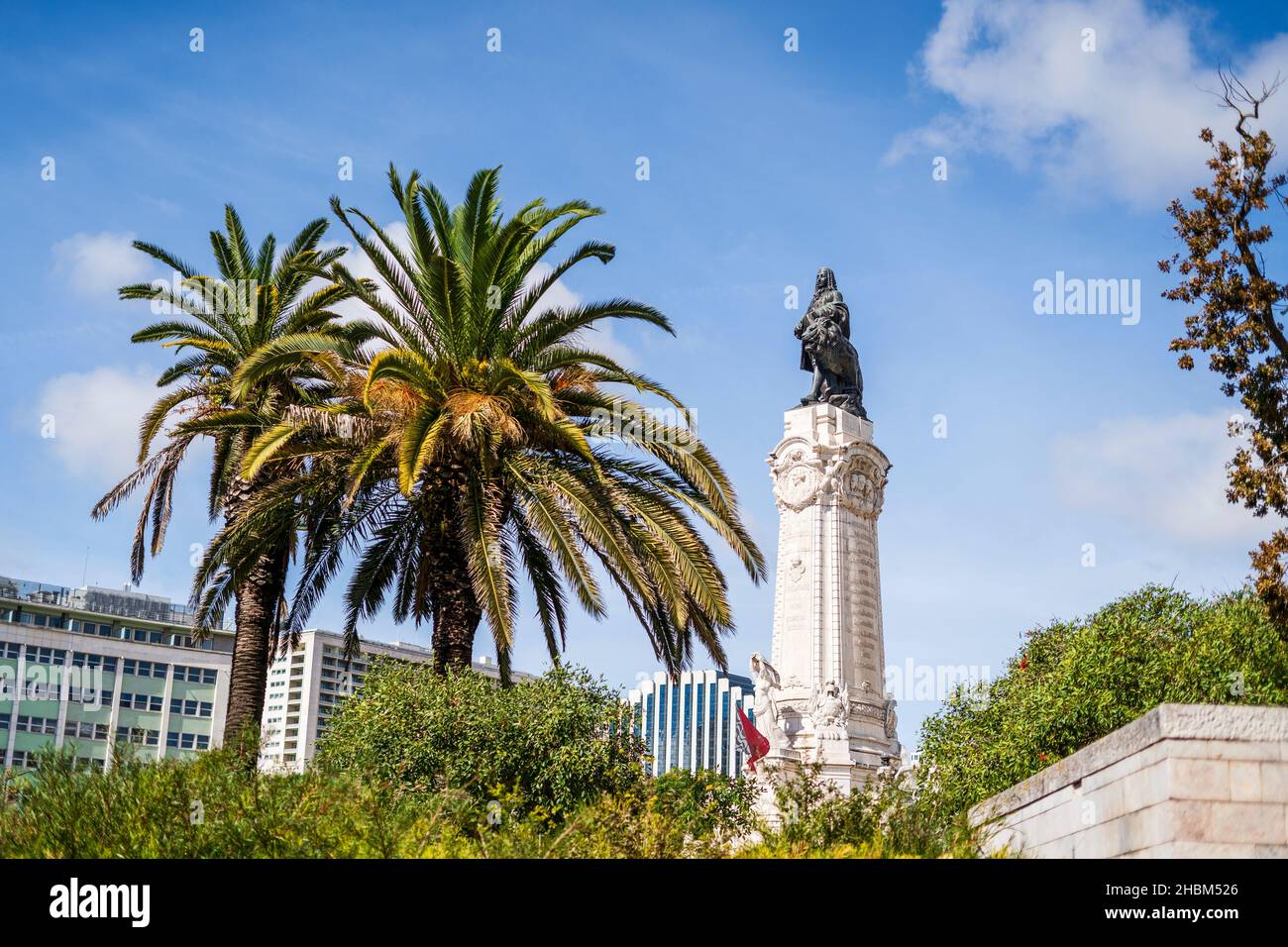 Marchese di Pombal statua nel centro di Lisbona, capitale del Portogallo Foto Stock