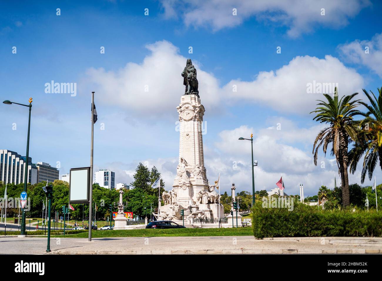 Marchese di Pombal statua nel centro di Lisbona, capitale del Portogallo Foto Stock