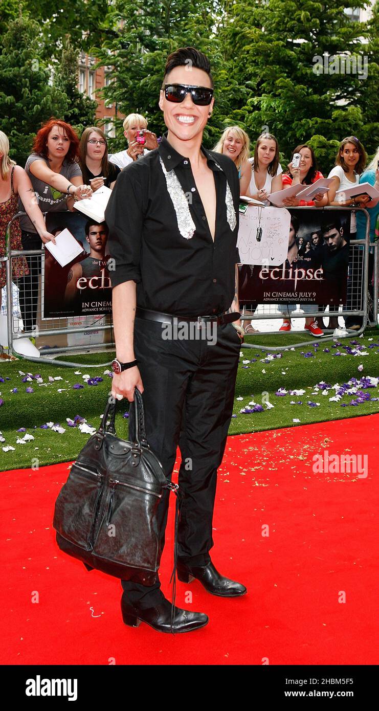 GOK WAN arriva al Twilight Saga Eclipse Premiere presso l'Odeon, Leicester Square, Londra. Foto Stock