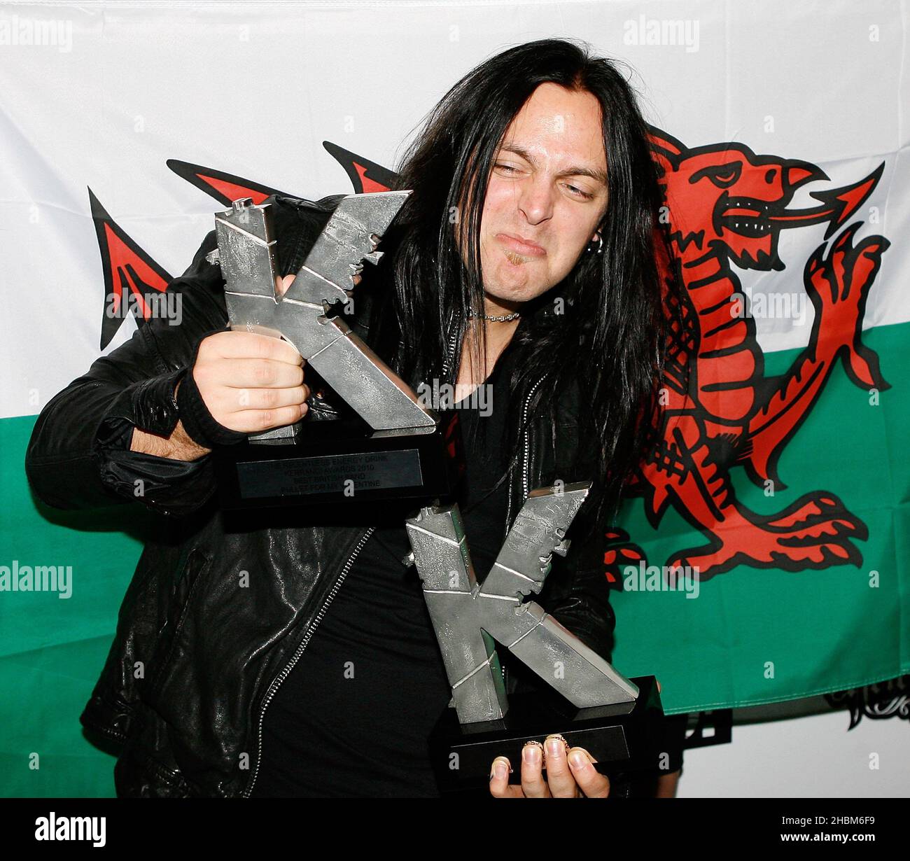 Bullet per il mio San Valentino vincere premio per la miglior Live Band al Relentless Energy drink Kerrang! Premi alla Birreria di Londra il 29 luglio 2010. Foto Stock