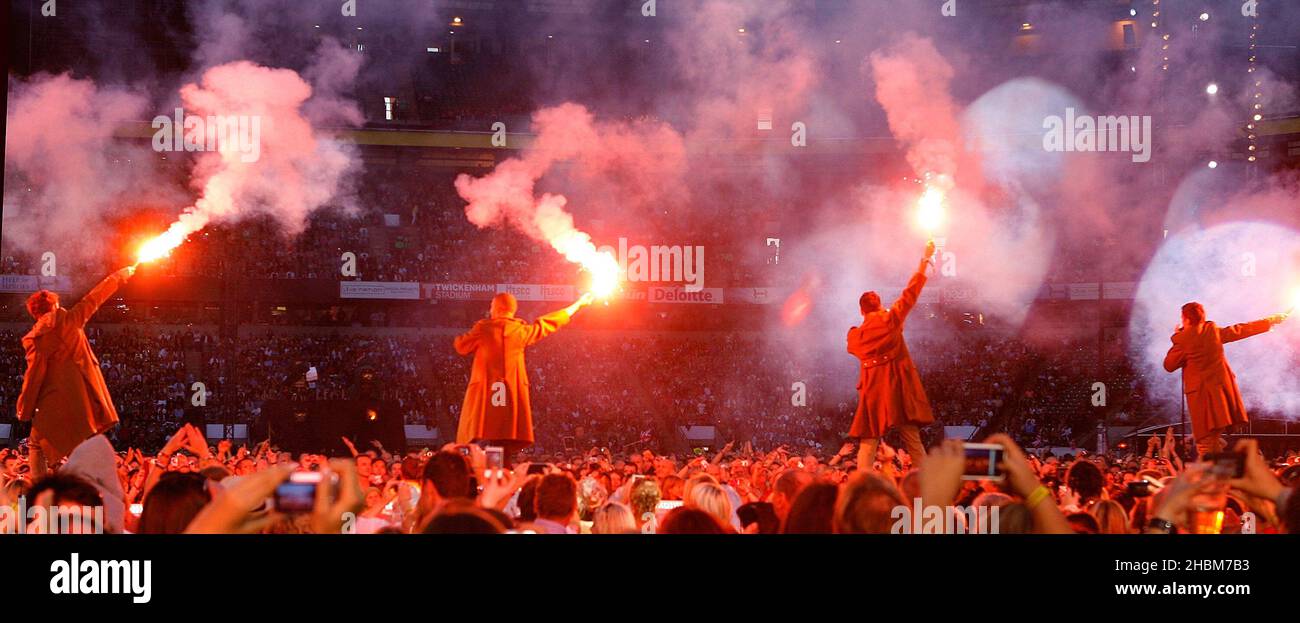 Il Wanted si esibisce al concerto Hell for Heroes al Twickenham Stadium di Londra Foto Stock