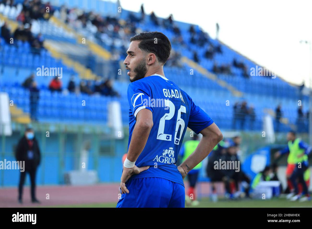 Pagani, Italia. 20th Dic 2021. Pagani, Salerno, Italia - 19 dicembre 2021 :Giuseppe Guadagni (26) Paganese visto durante la partita del Campionato Italiano di Calcio, Serie C Girone C, Lega Pro. 19th giorno del primo round.Paganese Vs Turris, risultato finale 1 - 1. (Foto di Pasquale Senatore/Pacific Press) Credit: Pacific Press Media Production Corp./Alamy Live News Foto Stock