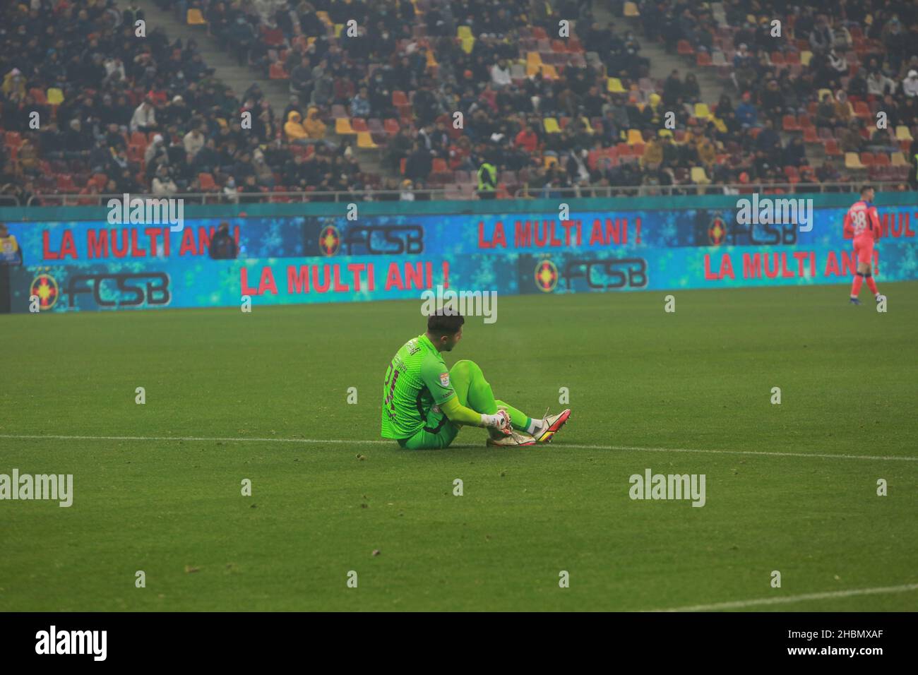 BUCAREST, ROMANIA - 15 dicembre 2021: Partita di calcio tra FCSB e Rapid 1923 anni sulla National Arena in League 1. Foto Stock