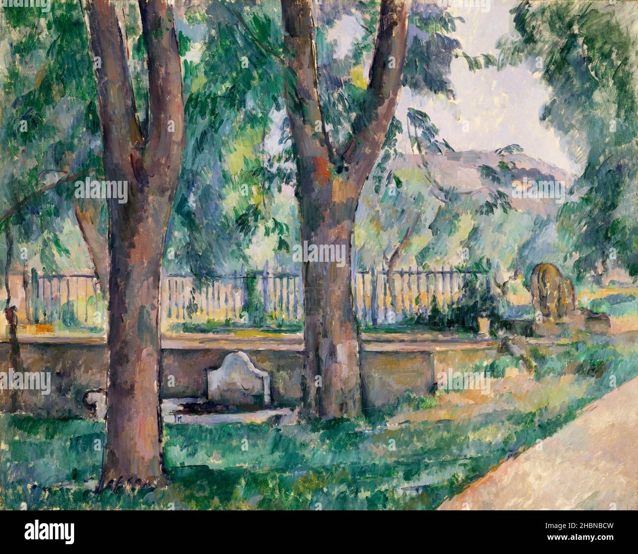 La piscina al Jas de Bouffan (ca. 1885-1886) di Paul Cézanne. Foto Stock