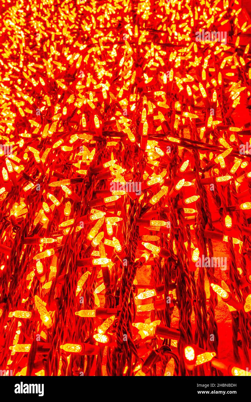 immagine astratta di fiabe arancioni o luci scintillanti Foto Stock