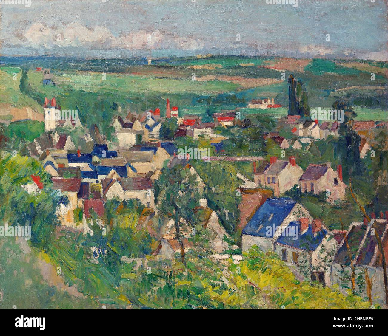 Auvers, Vista panoramica (ca. 1873-1875) di Paul Cézanne. Foto Stock