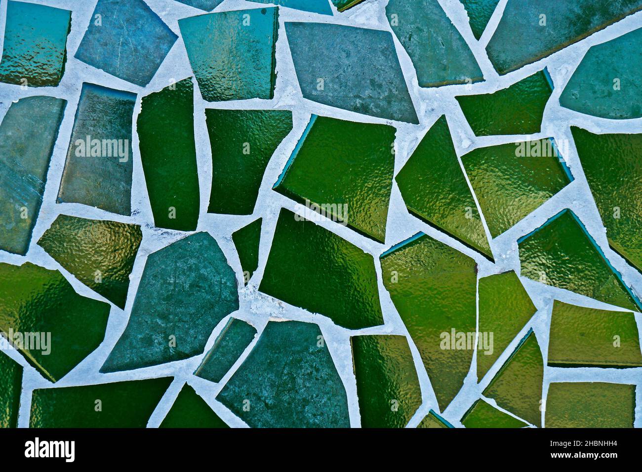 Mosaico verde dettaglio texture sfondo, Brasile Foto Stock