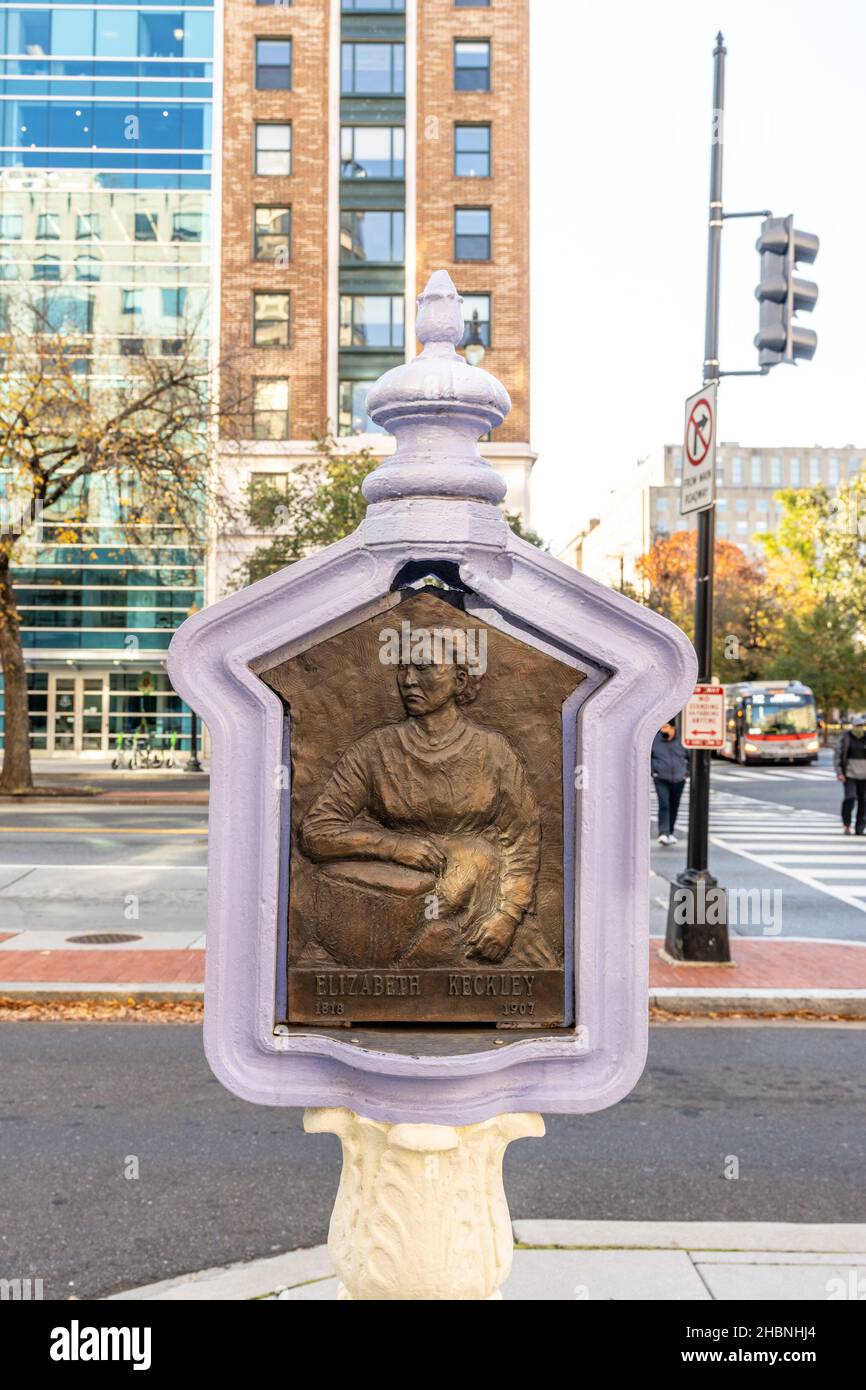 Washington, D.C. - 23 novembre 2021: Elizabeth Hobbs Keckley, ex schiavo, ha guadagnato la notorietà come un dressmaker dopo il trasferimento a Washington D.C., dove la prima Foto Stock