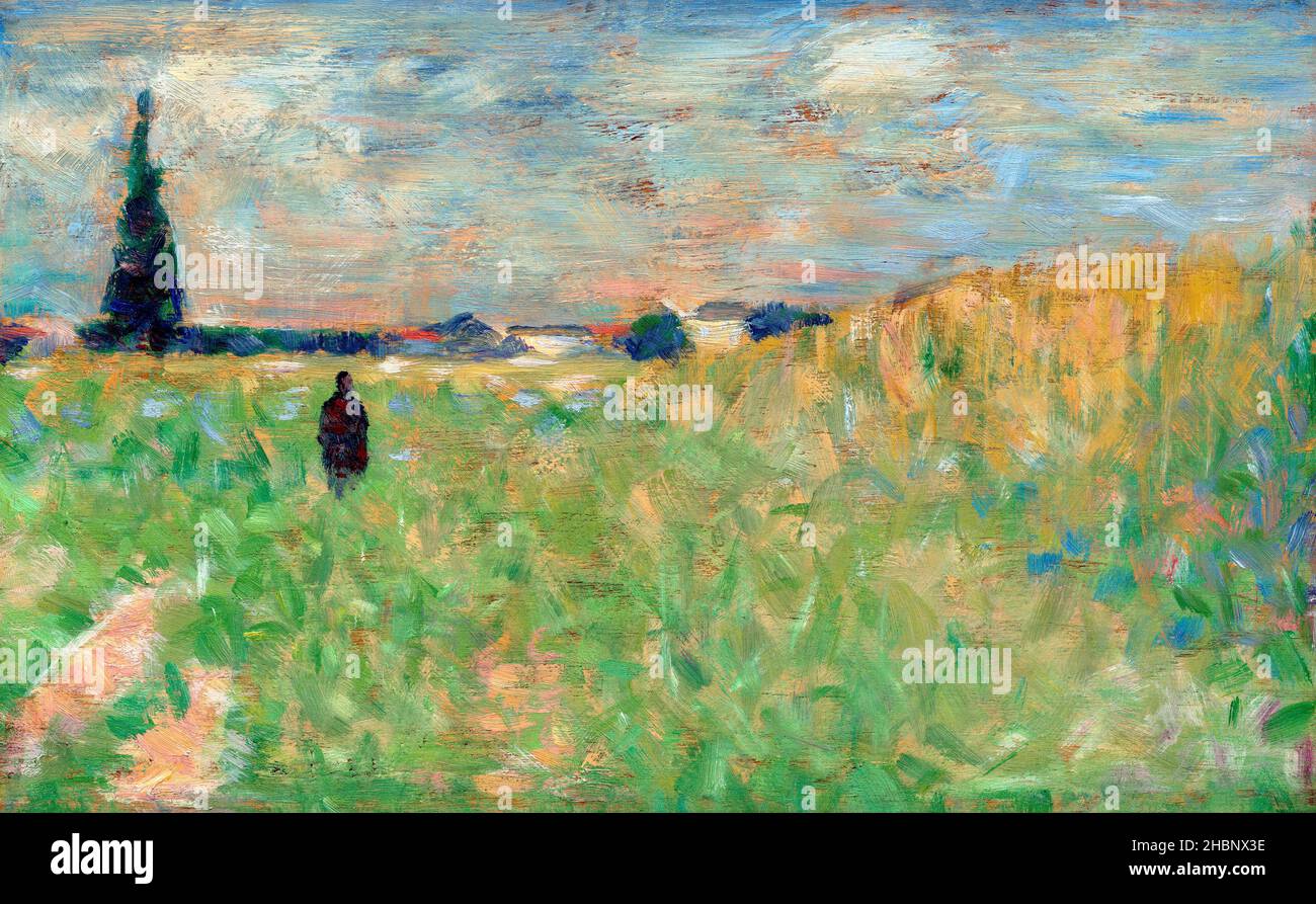 Un paesaggio estivo (1883) di Georges Seurat. Foto Stock