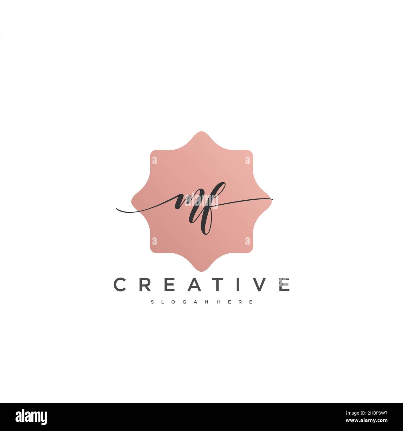 MF Initial Handwriting minimalista modello geometrico logo arte vettoriale, logo per la bellezza del business, la moda e altre opere d'arte Illustrazione Vettoriale