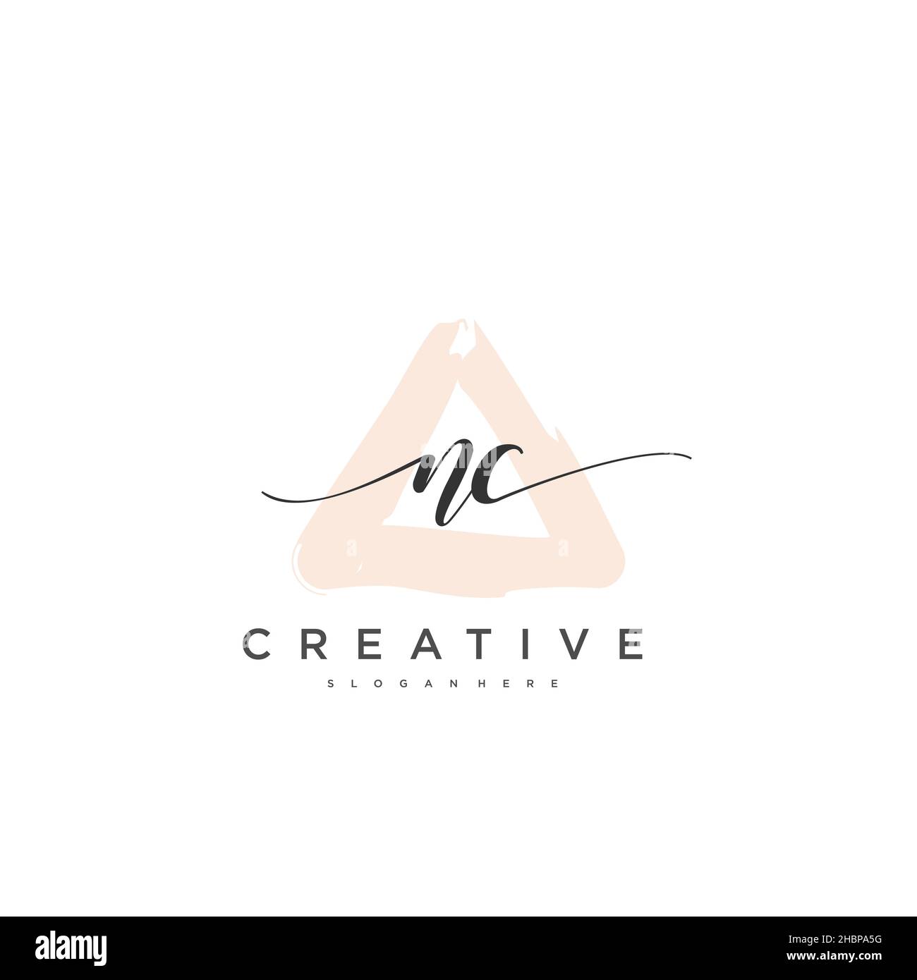 NC Initial handwriting minimal geometric logo template vettoriale art, Logo per la bellezza del business, la moda e altre opere d'arte Illustrazione Vettoriale