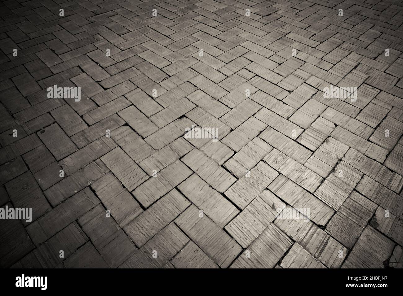 Pavimento in pietra di mattoni rossi Foto Stock