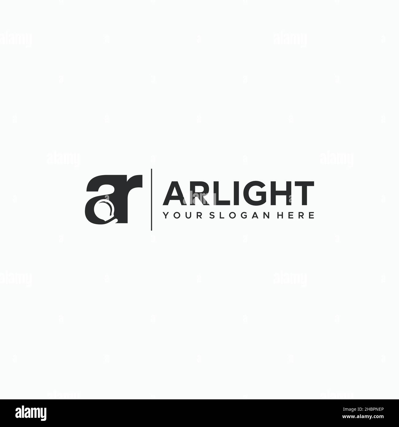 design del logo AR ARLIGHT iniziale con lettera piatta Illustrazione Vettoriale