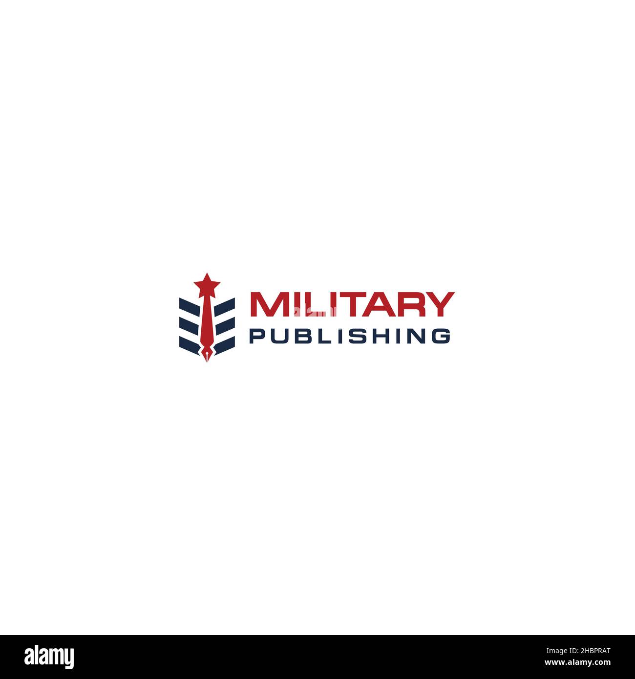 Design minimalista Design del logo Military Publishing Illustrazione Vettoriale