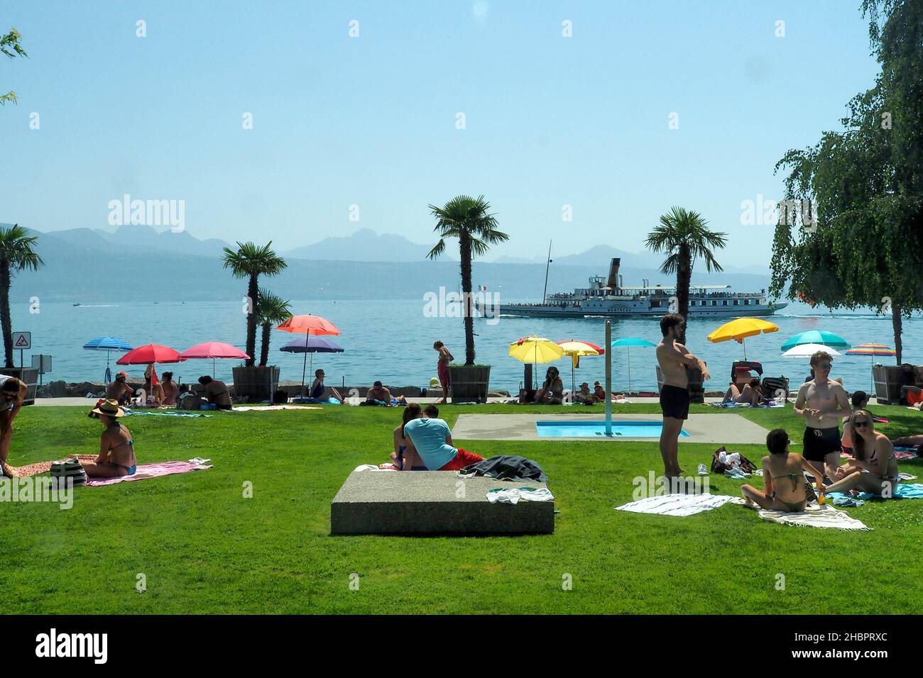 Bad Am Lac Leman a Cully Foto Stock