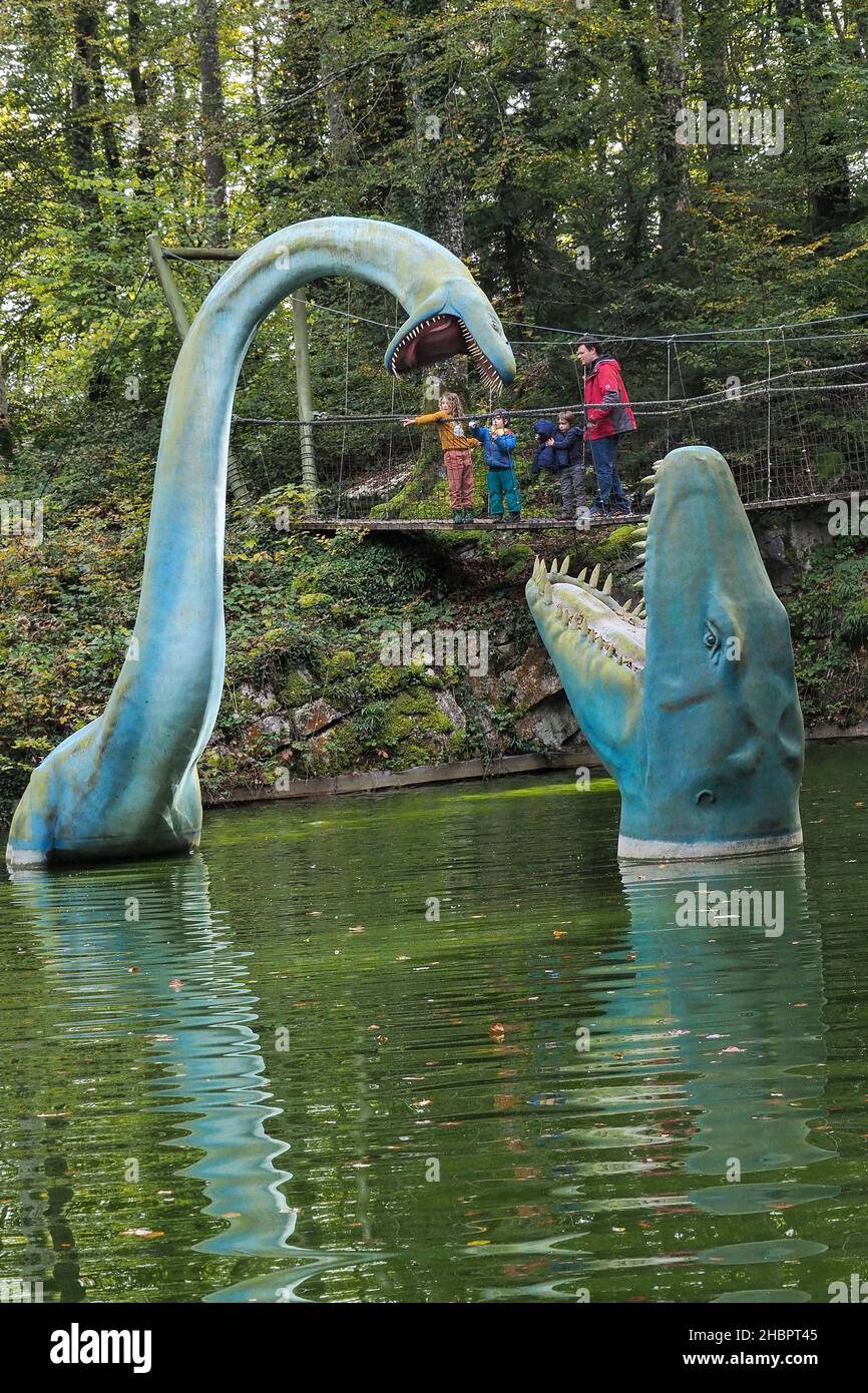 Dinopark a Reclère in der Ajoie JU Foto Stock