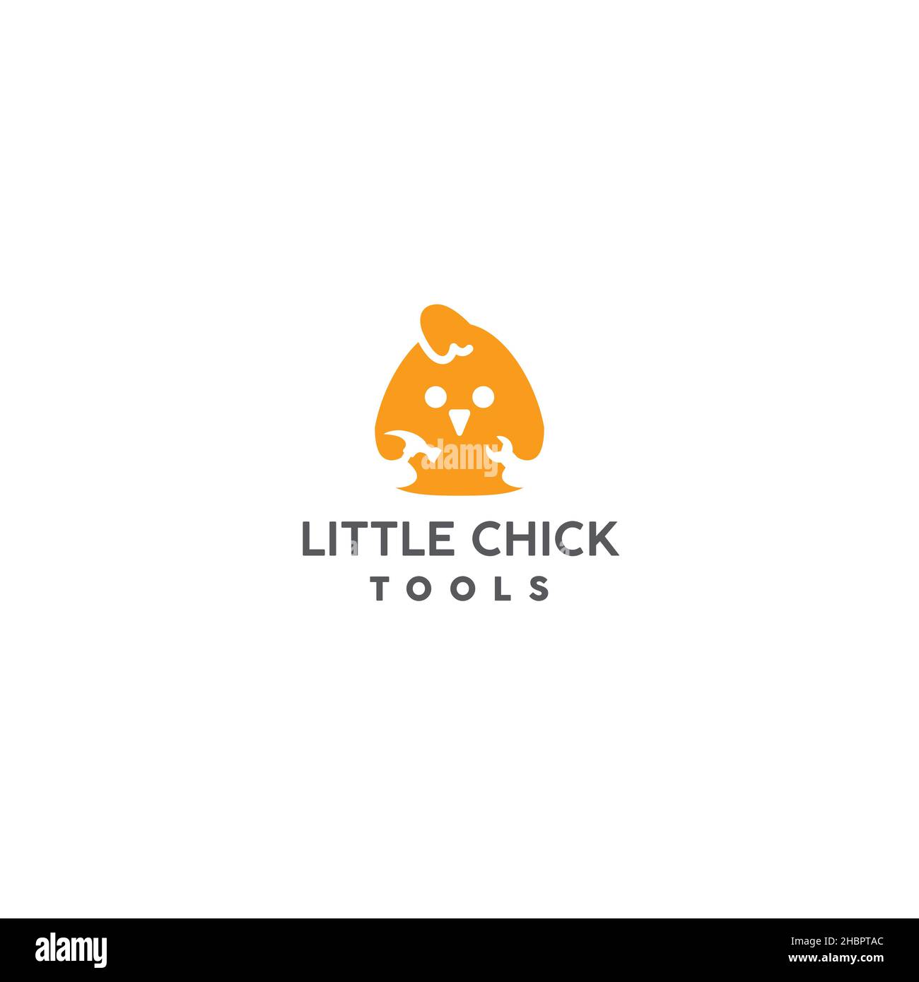 Design minimalista Little Chick Tools logo design Illustrazione Vettoriale