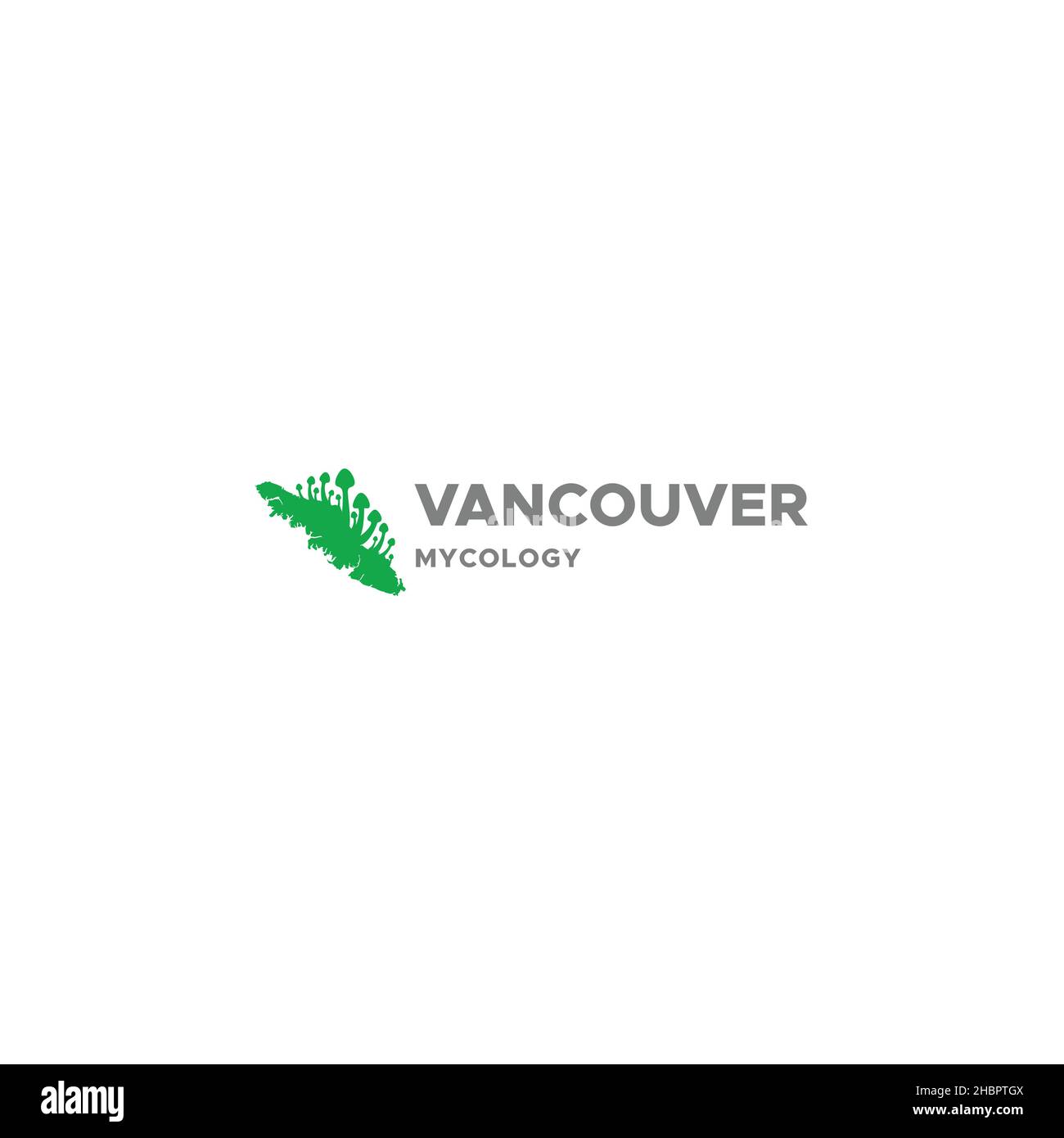 Design minimalista logo Vancouver mycology design Illustrazione Vettoriale