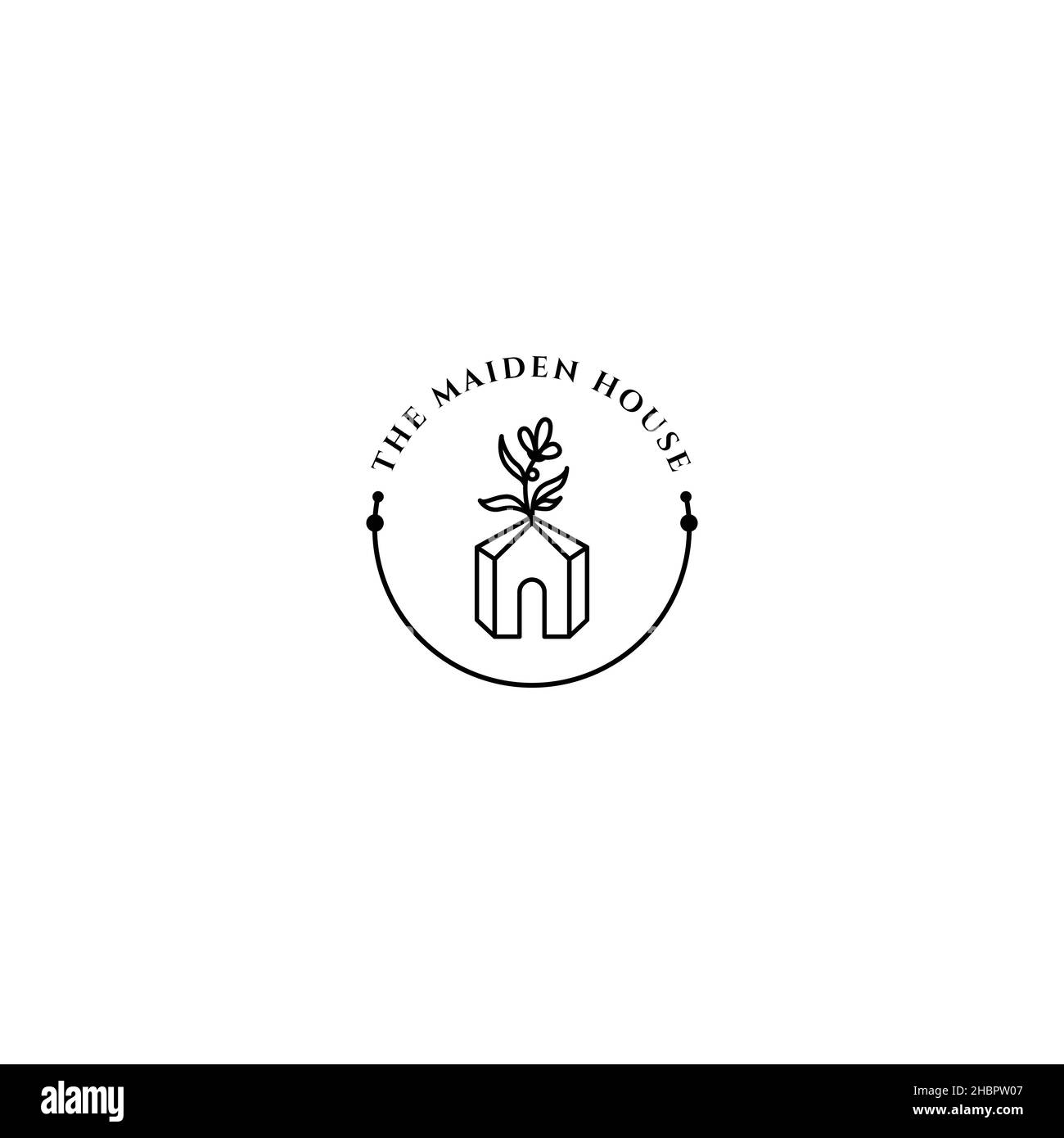 Design minimalista il logo Maiden House Illustrazione Vettoriale