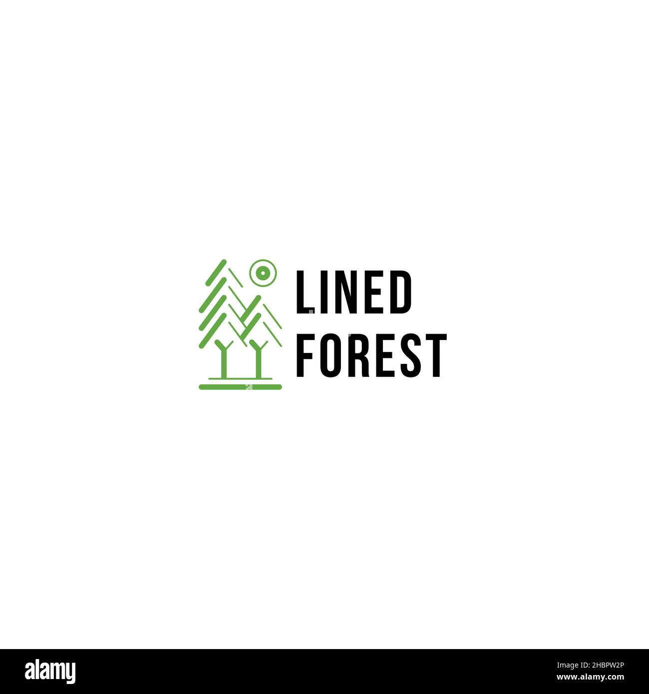 Design minimalista piatto semplice foderato con logo Forest Illustrazione Vettoriale