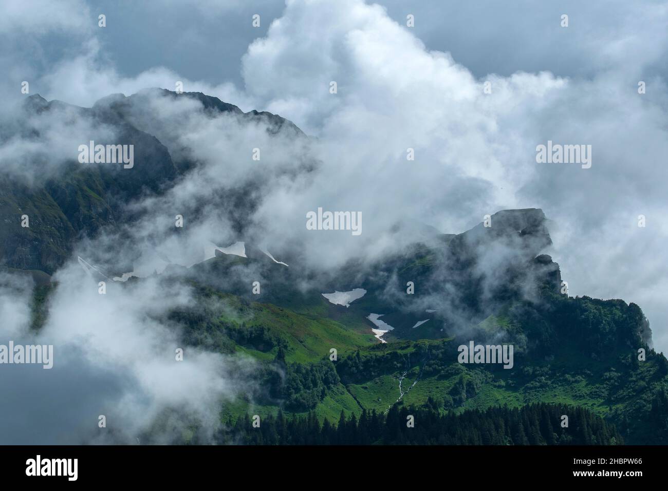 Svizzera, San Gallo, Grabs, Voralp, Gamsberg, Didascalia locale *** Svizzera, San Gallo, Grabs, Voralp, paesaggio, alpi, svizzeri, montagne, scen Foto Stock