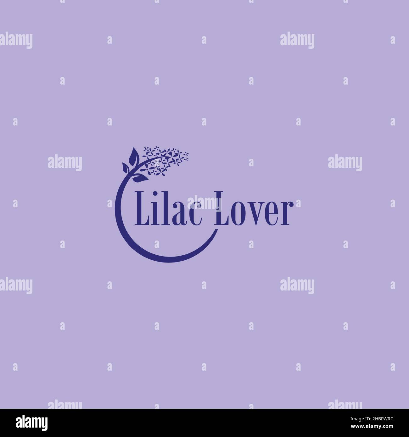 Design minimalista e semplice con logo Lilac in ninna nanna Illustrazione Vettoriale